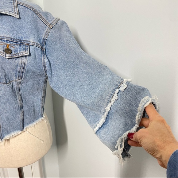 Unpublished Washed Cut Off Denim Jacket - Picture 9 of 11